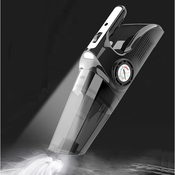 Máy Hút Bụi Kiêm Bơm Lốp Ô Tô, Máy Hút Bụi 4 Trong 1,  Có Đèn Led, Đo Áp Suất Lốp Chính Xác