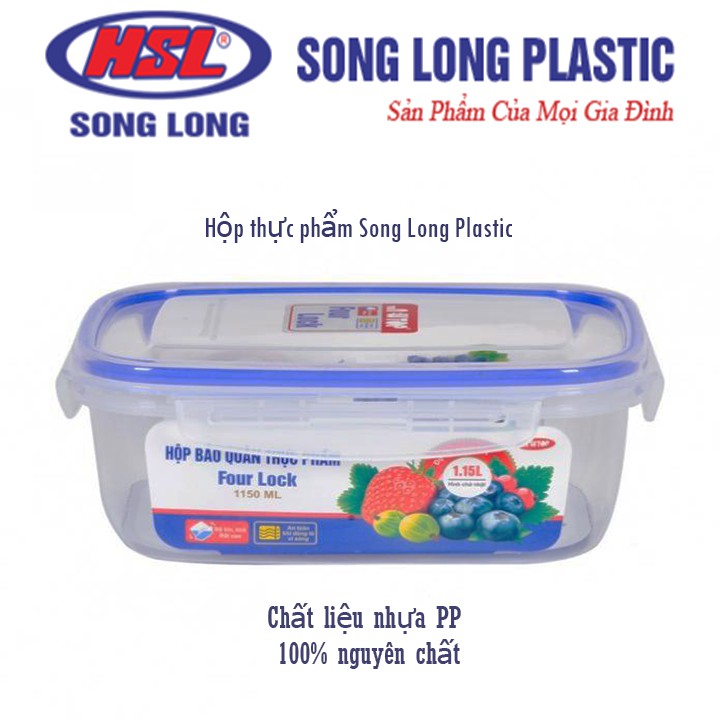 Set 3 hộp trữ đồ đông - hộp nhựa Song Long bảo quản thực phẩm luôn tươi ngon ( MS : 2508 ) - br00315