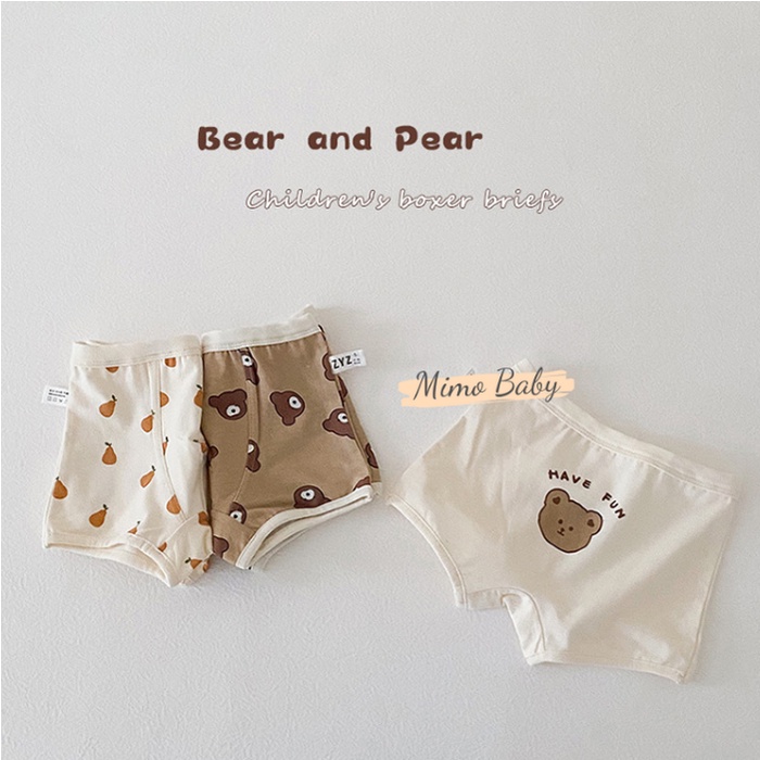Set 3 quần chip chất liệu cotton họa tiết gấu thỏ dễ thương cho bé QA29 Mimo Baby