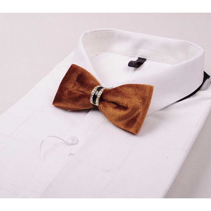 Nơ Nam - Nơ Nhung Mầu Nâu Đất