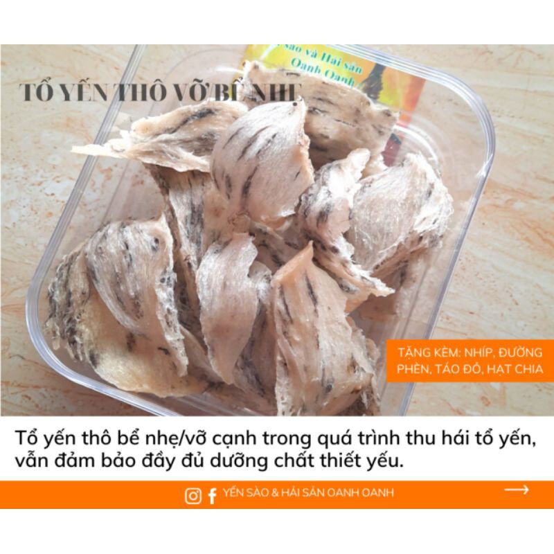 [Mã 267FMCGSALE giảm 8% đơn 500K] 30gr yến sào thô vỡ. yến thô bể nhẹ tặng kèm đồ chưng
