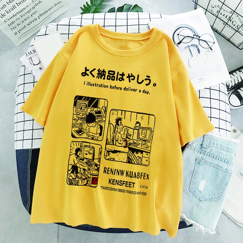 Áo thun nam PEWARN tay ngắn in họa tiết thời trang Nhật Bản