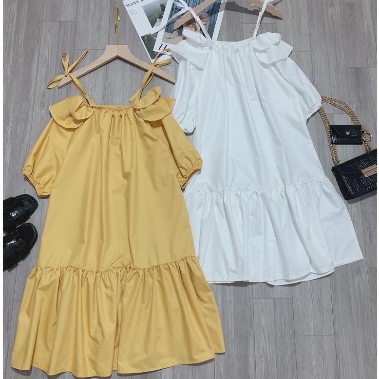 Váy Babydoll đuôi cá,Váy Babydoll bèo vai đuôi cá Chất thô lụa mềm cực sang chảnh. | BigBuy360 - bigbuy360.vn