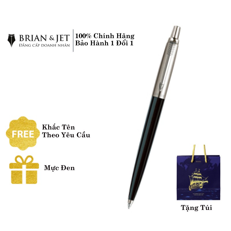 Tặng Túi Gifset & Miễn Phí Khắc Tên,Tặng Kèm Mực Bi Dành Cho Parker Sản Xuất Bởi B&J - Bút bi parker Jotter vỏ nhựa đen