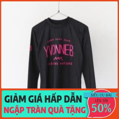 Có sẵn lẻ áo bơi nữ dài tay đen chữ đỏ FEEL THE NATURE 👙 sexy  ཾ  ཾ ་ *