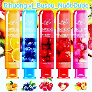 Gel Bôi Trơn Nuốt Được Fruits Fun Hương Vị Hoa Quả Đào Cam Dâu Cherry Việt Quất Chai 80ml