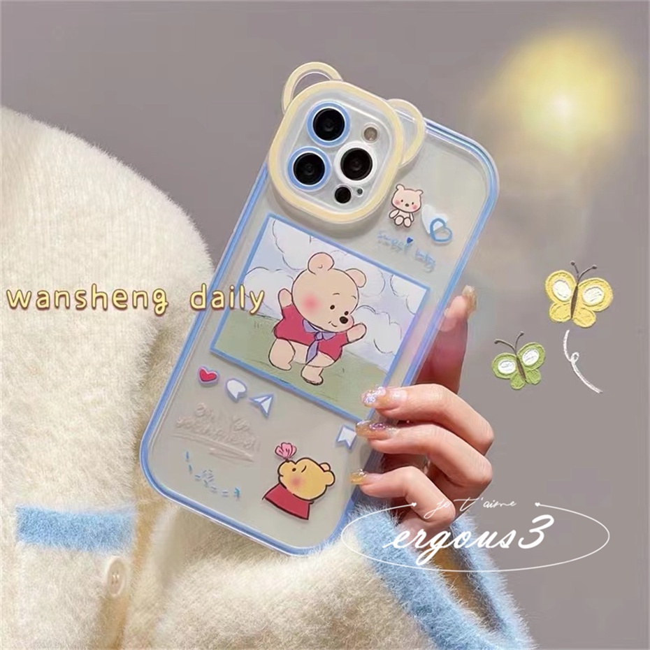 Ốp Điện Thoại Mềm Họa Tiết Gấu Winnie Cho iPhone 14 13 12 11 Pro Max SE2020 X XR Xs Max 7 8 6 6s Plus