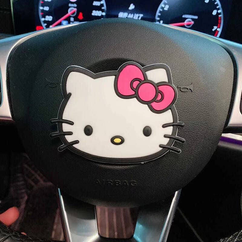 Steering Wheel Logo Cute Decorative Stickers Car Fashion Creative Car for Women Instrument Center Console Car Interior Bumper Stickers Auto department store supplies