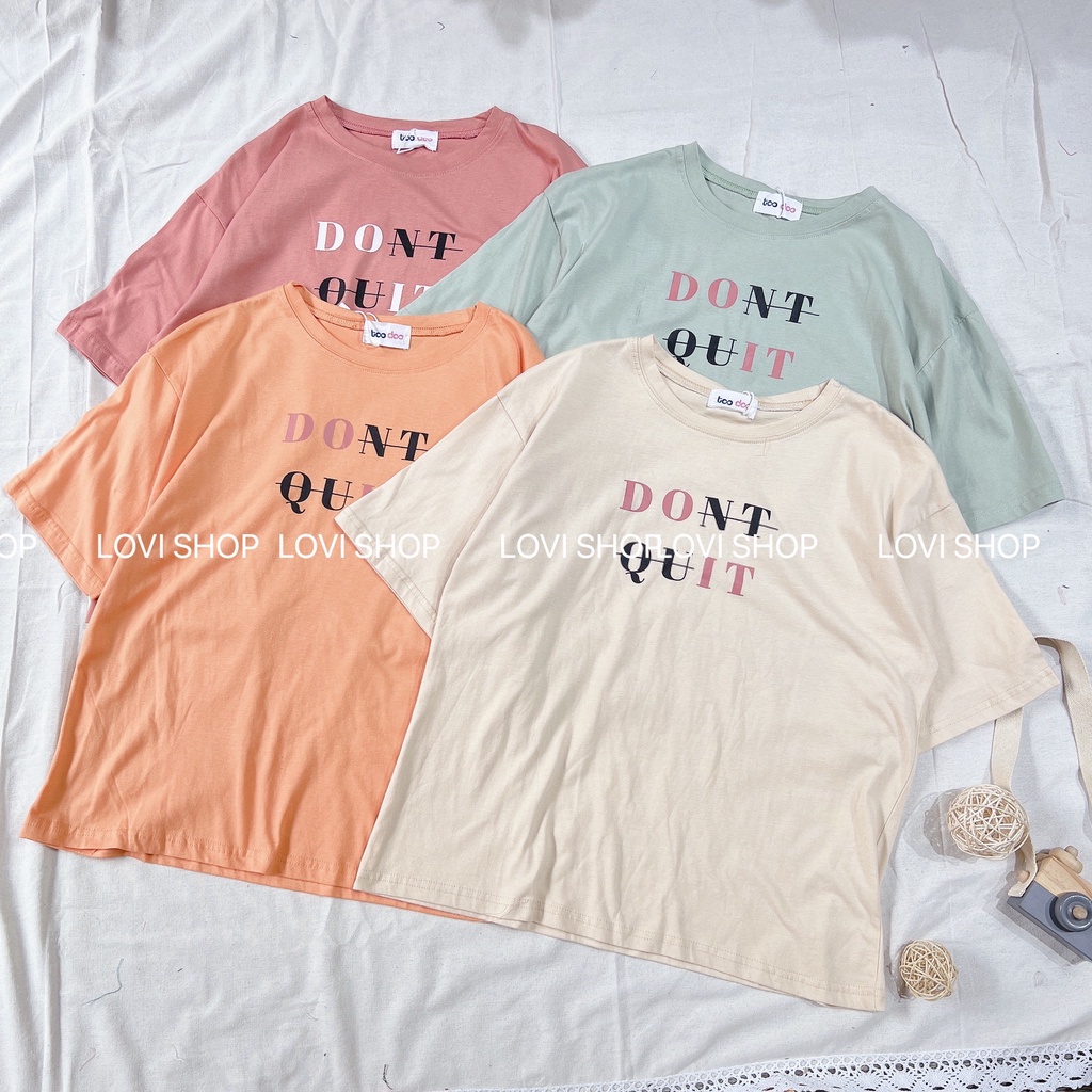 Áo thun tay ngắn DONT QUIT chất cotton nhiều màu