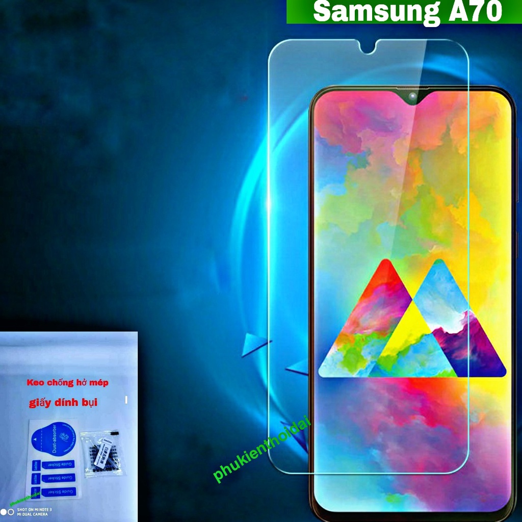 Kính cường lực Samsung Galaxy A70 trong suốt 9H / 2.5D / 0.2mm trơn mượt chống vân tay ( tặng keo mép )
