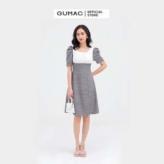 Đầm chữ a nữ tay phồng phối ngực gumac body cực sang db869
