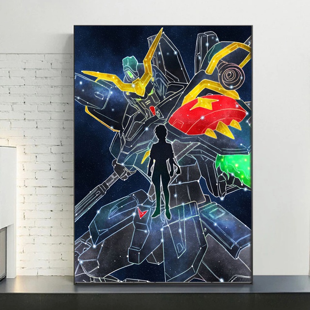 Bộ Tranh Vải Canvas Vẽ Hình Gundam Độc Đáo Trang Trí Nhà Cửa