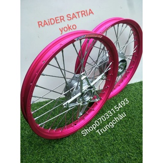 BÁNH CĂM RAIDER SATRiA Căm Đùm Mạ Crôm loại 1 Niền nhôm YOKO Đen 1.4 1.6 Kèm Pat Ngôi Sao Gắn Vừa RAIDER SATRiA