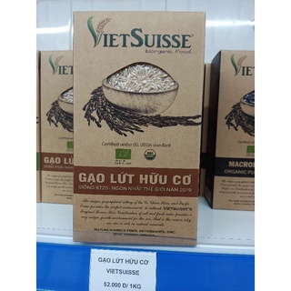 Gạo Lứt Hữu Cơ Vietsuisse hộp 1kg (giống gạo st25)