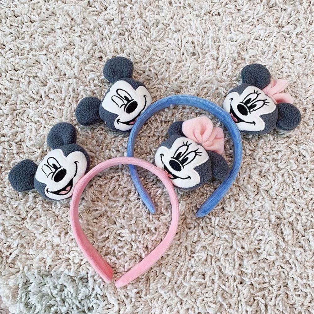 Cài tóc rửa mặt trang điểm vải lông mềm chuột Mickey hoạt hình nhiều màu sắc cho nữ