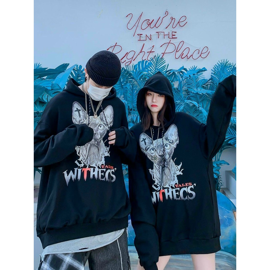Áo Khoác Hoodie Không Xù lông Dành Cho Nam Cho Nữ và Cặp Đôi LOKI SHOP , Chất Nỉ Form rộng in Mèo Unisex | BigBuy360 - bigbuy360.vn