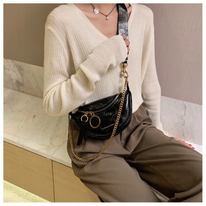 Túi bao tử đeo chéo trước ngực Cnk khóa tròn da PU siêu mềm DC07 túi đeo chéo Chip Xinh Bag | BigBuy360 - bigbuy360.vn