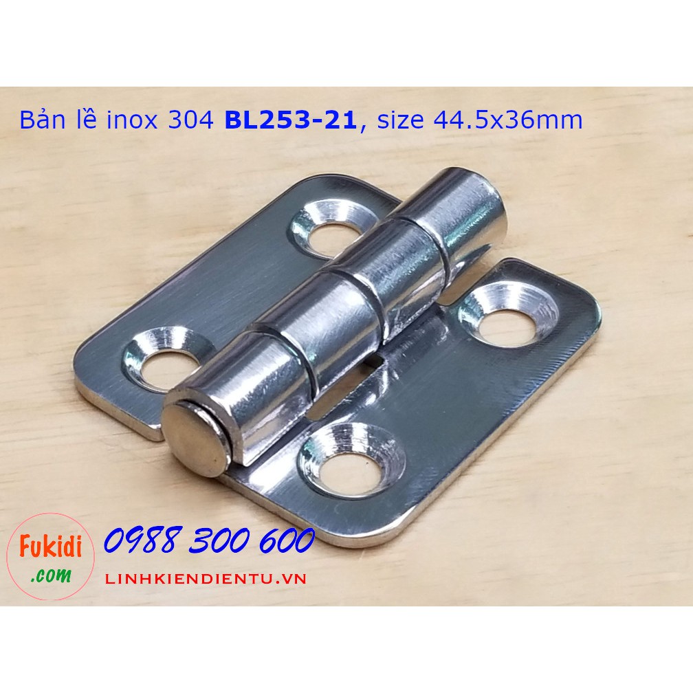 Bản lề tủ điện CL253-21, chất liệu inox 304, kích thước 41x44.5mm màu bạc