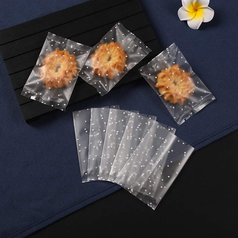 (TO | 7*10cm) Túi bánh quy cán mờ chấm bi - 100c/bịch