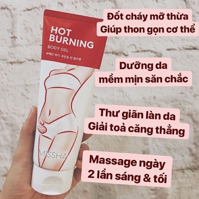 Kem Tan Mỡ Bụng Missha Hot Burning Perfect Body Gel - đốt mỡ, dưỡng da