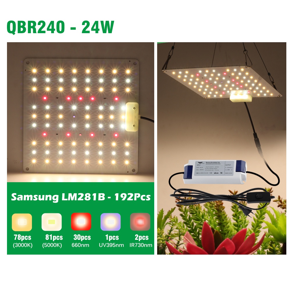 Bảng đèn phát triển cây trồng trong nhà lượng tử LED LM281B 550W 650W 850W 100W với đèn Phyto hồng ngoại UV