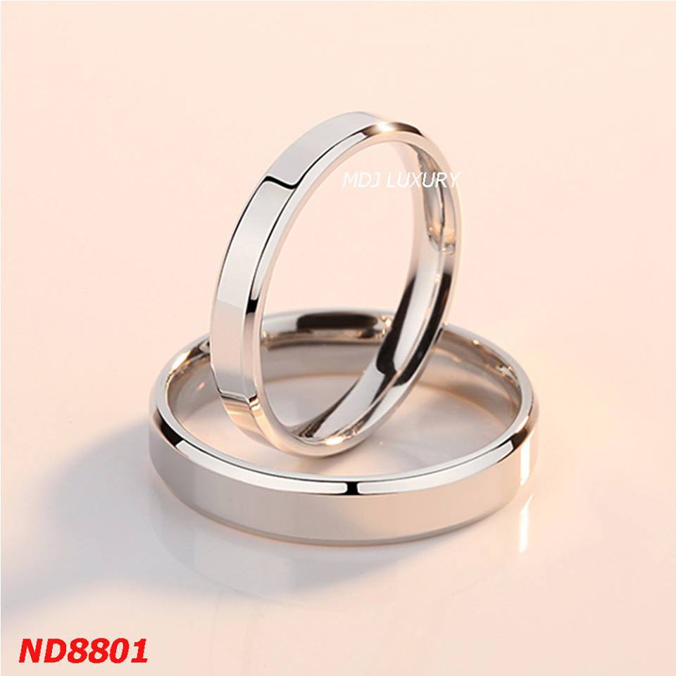 Cặp nhẫn bạc đôi trơn đơn giản đẹp - MDJ