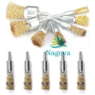 Chổi cước đánh rỉ sét có cán 6mm, bánh cước đánh bóng, chổi cước chà sắt, chổi sợi đồng, bút nhỏ 6 x 15