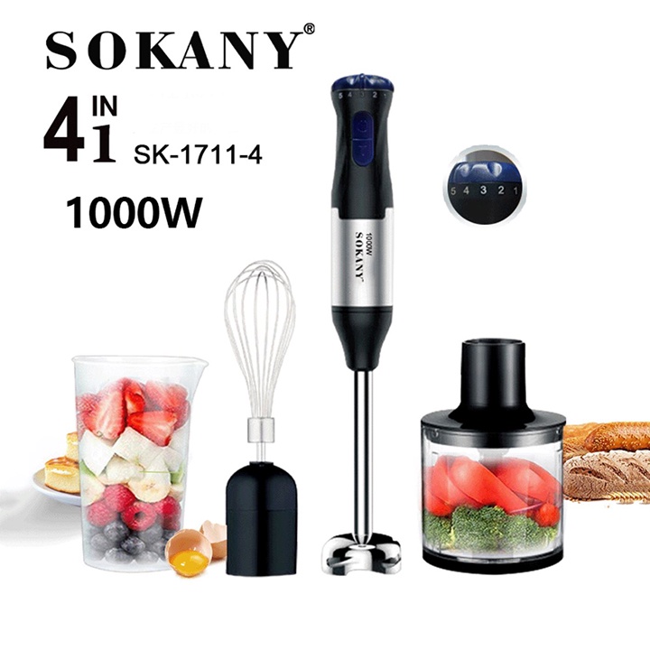 Máy xay cầm tay đa năng 4in1 SOKANY Sk1711 chế biến đồ ăn dặm cho bé