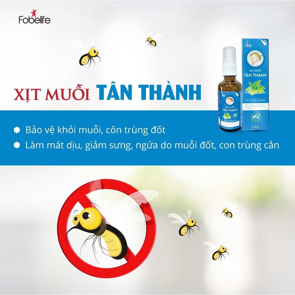 Xịt Chống Muỗi Tân Thành Fobelife Từ Tinh Dầu Thiên Nhiên - Chai 50ml