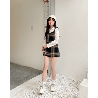 SET DẠ 3 MÓN: SƠ MI TRẮNG + GILE + CHÂN VÁY