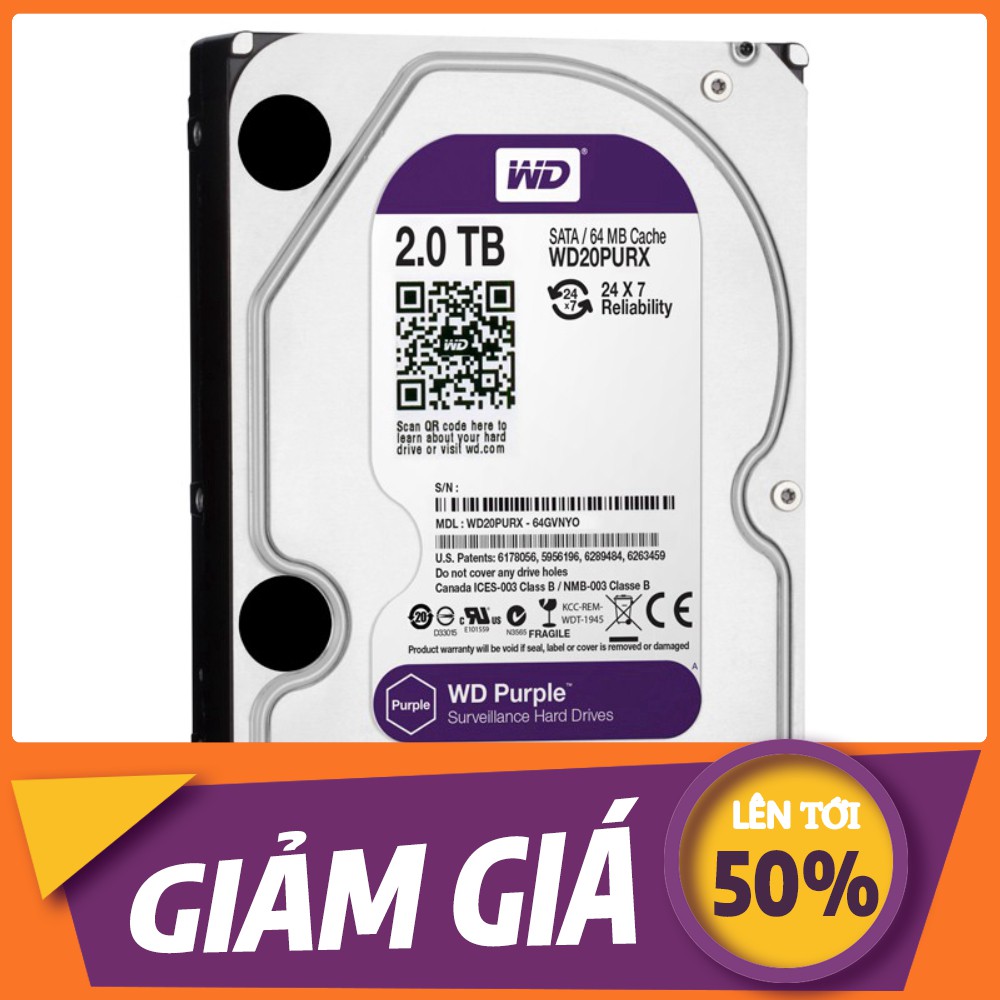 [💖] Ổ cứng chuyên dụng Camera 2TB WD PURPLE - Hãng chính hãng - Bảo hành 36 tháng - B