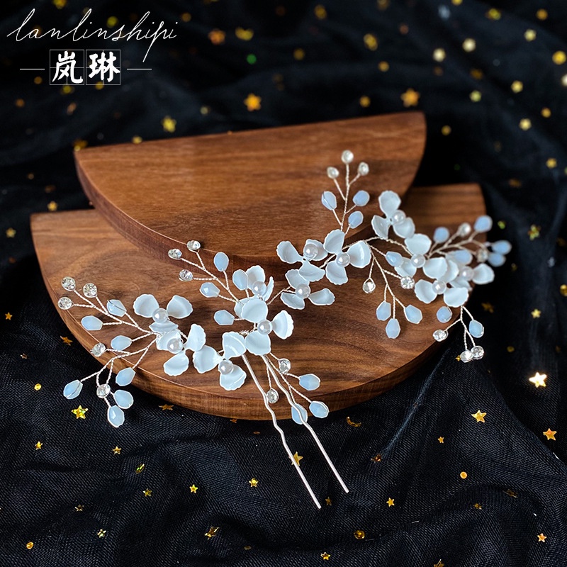 Trâm Cài Tóc Chữ U Đính Đá Xinh Xắn Cho Cô Dâu