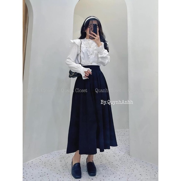 [HÀNG SẴN]ÁO SƠMI HOÀNG GIA LI BÈO cúc đôi siêu sang chảnh