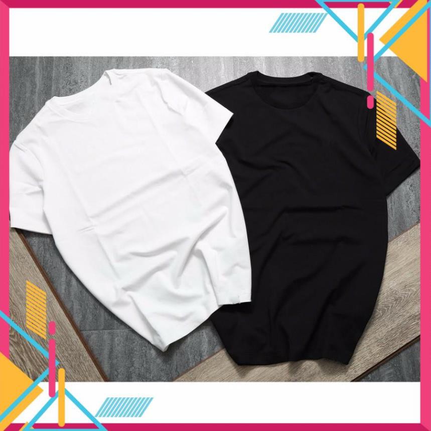 (DEAL SỐC) Combo 2 áo phông trơn trắng đen vải dày mịn
