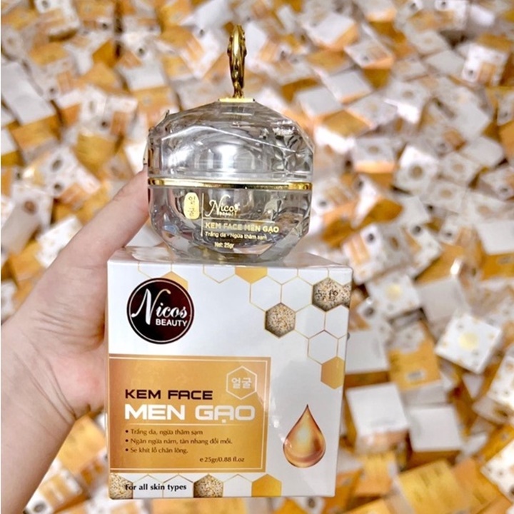 [Sỉ-Rẻ] Kem face men gạo Nlcos dưỡng trắng da ngừa thâm sạm se khít lỗ chân lông 25g – QT760 [Lẻ-Sỉ]