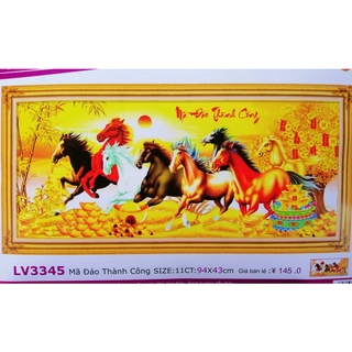 Tranh thêu chữ thập Mã đáo thành công LV3345