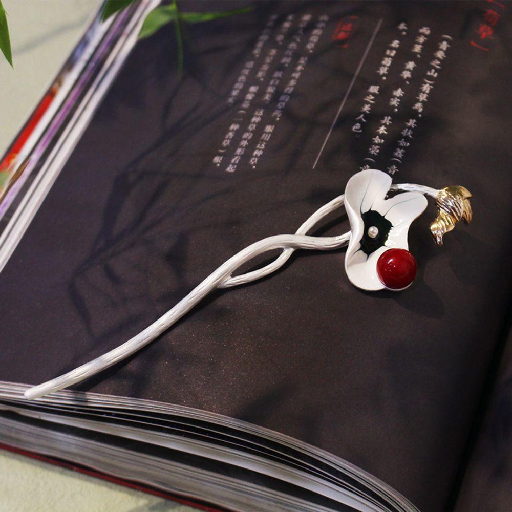 Trâm Cài Tóc Bằng Hợp Kim Hình Lá Sen Phong Cách Trung Hoa Cổ Điển Dành Cho Nam Nữ