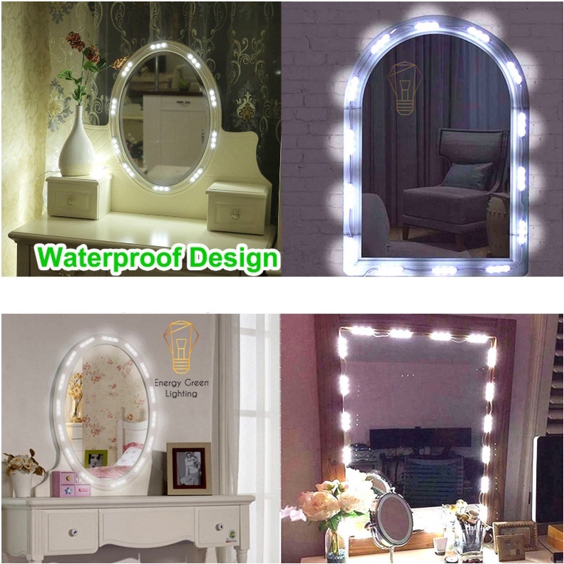 Bộ 15 thanh led 3 mắt Energy Green Lighting dán gương trang điểm dán tủ kính tiện lợi siêu sáng - Bảo Hành 12 Tháng