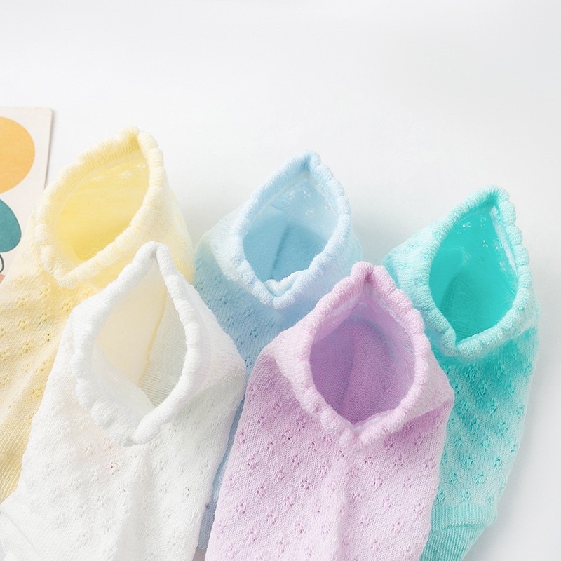 Tất Lưới Cho Bé, Tất Lưới Cotton Mềm Mại Co Giãn Thoáng Khí Cho Bé Sơ Sinh Đến 6 Tháng TAT04