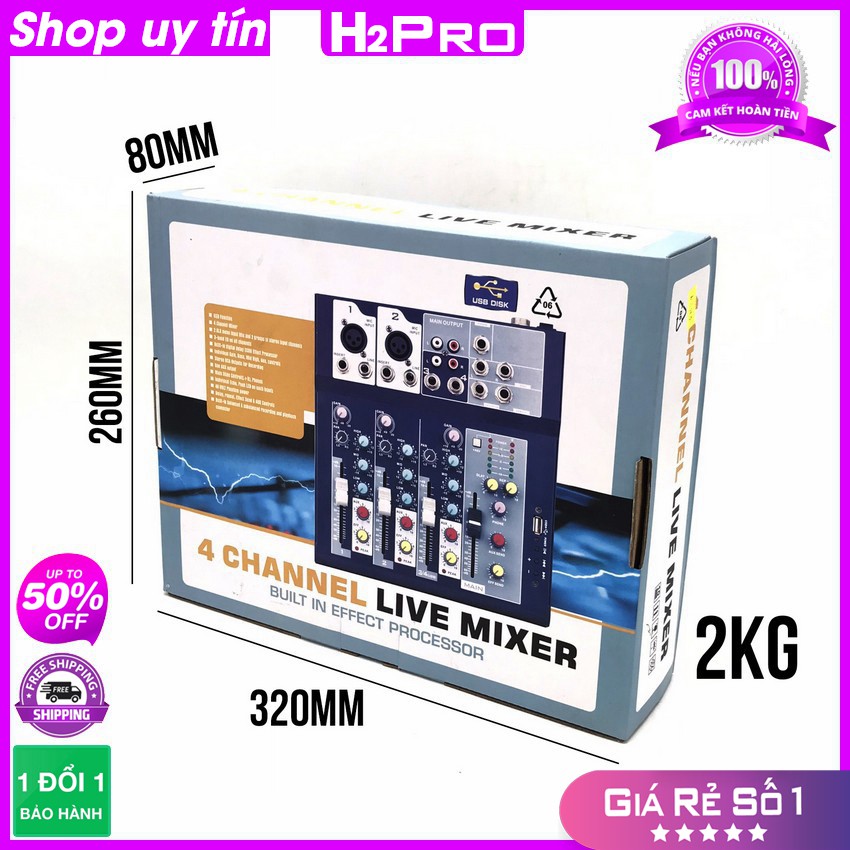 [RẺ VÔ ĐỊCH] Mixer Yamaha F4-USB H2Pro Bluetooth-4 Kênh, bộ trộn âm thanh Mixer F4 Bluetooth chất lượng cao