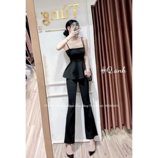 Set quần ống Loe + áo peplum xòe