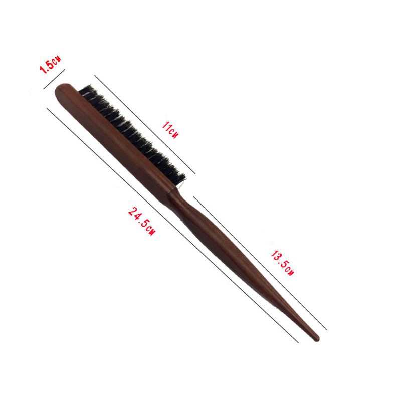 Lược cán gỗ và lông cứng kích thước 23.5*2.8*1.8cm