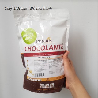 Socola nút trắng 40% Puratos [lẻ 100gr]