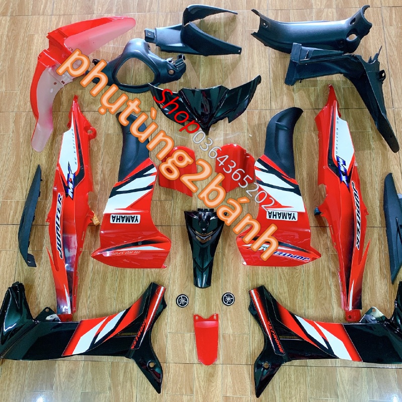 Bộ dàn áo xe JUPITER MX màu đỏ -bộ yếm nhựa xe jupiter Gravita -nhựa ABS cao cấp