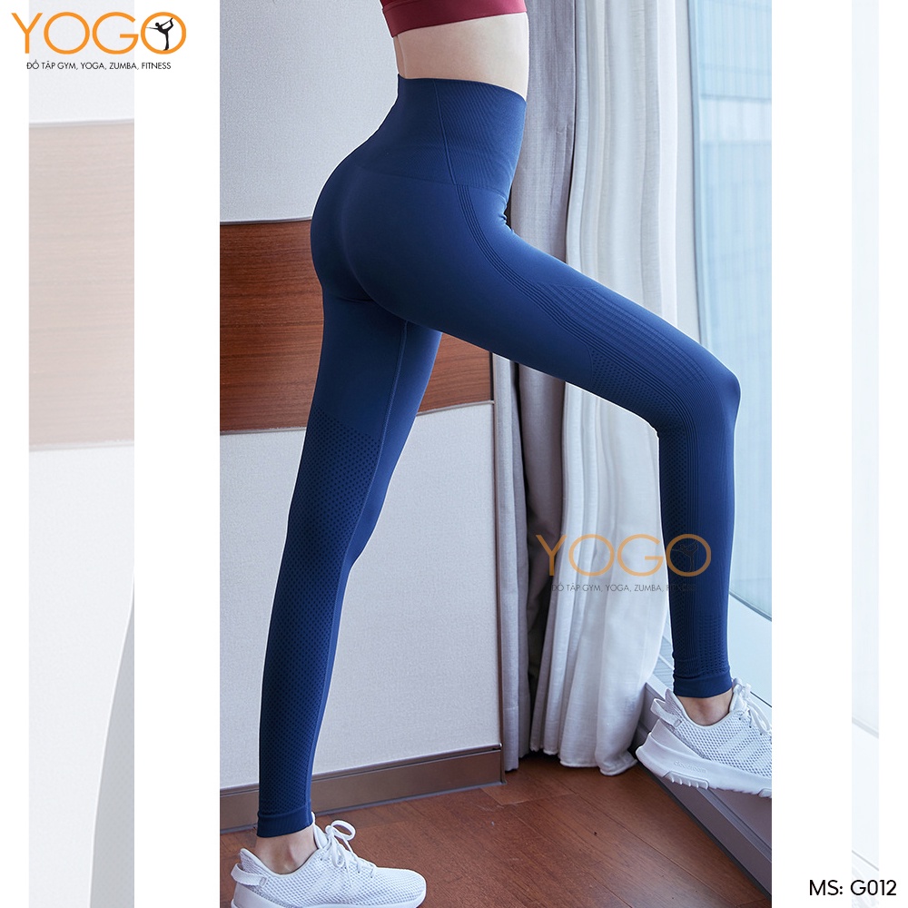 QUẦN THỂ THAO NỮ QUẦN LEGGING CẠP CAO ÔM BODY NÂNG MÔNG VẢI CAO CẤP CO GIÃN 4 CHIỀU THOẢI MÁI YOGO G012