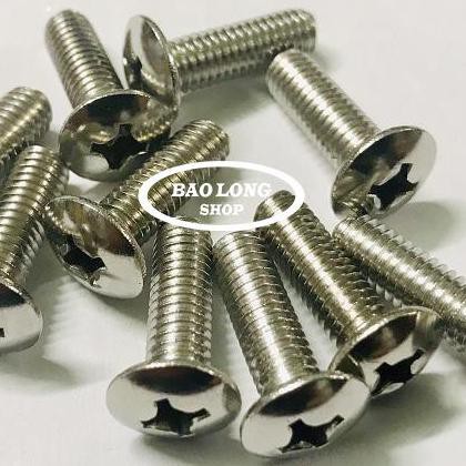 50 con ốc (Inox 100%) 6li 2 phân gắn các loại xe máy (răng nhiễn)