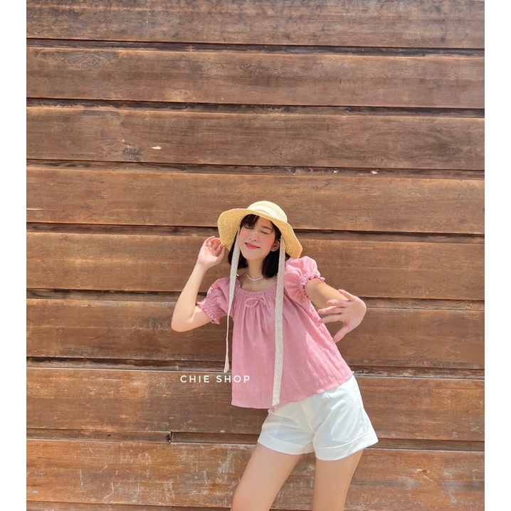 Áo tay bồng mặc được hai kiểu - PINKY TOP