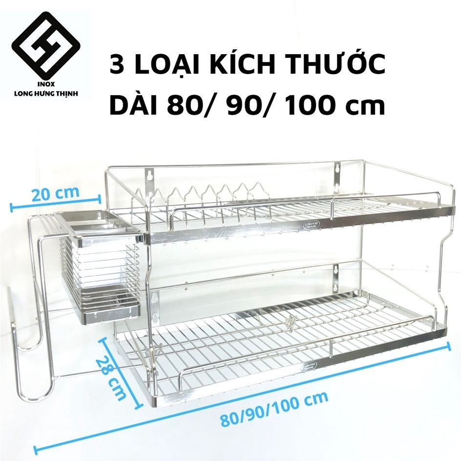 Kệ treo đa năng INOX304 cao cấp 100% 2 tầng, nội thất gia dụng phòng bếp tiện lợi, kệ treo 4 trong 1, đủ loại kích ttầng