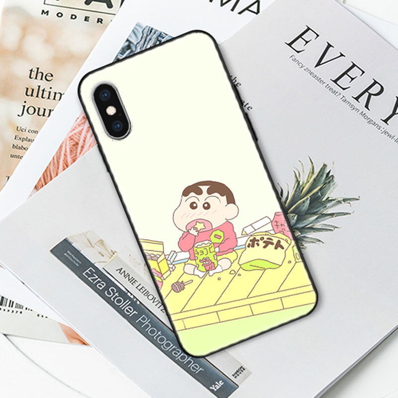 Ốp Điện Thoại Bằng Nhựa Mềm Viền Đen Hình Crayon Shin Chan Cho Sony X Xz Xz1 Compact Xz2 Prime Xz3 Xz4 Xz5 Xzp