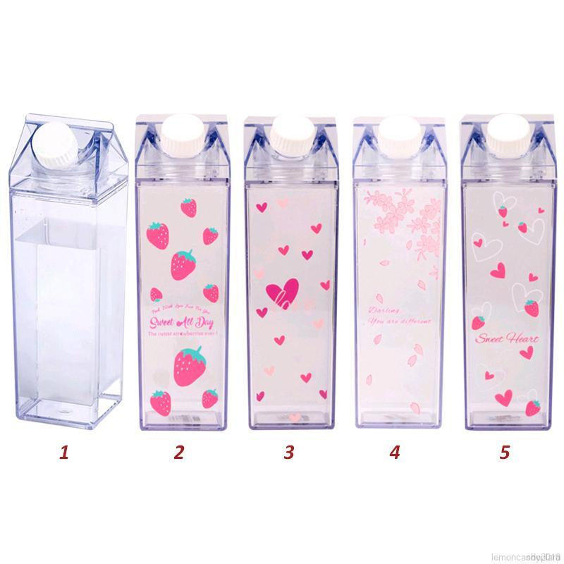 Bình Nước 500ml Hình Hộp Sữa Đáng Yêu